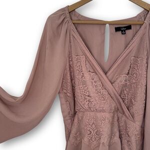 LuLu's Loving Arms Lace Long Sleeve Peplum Top